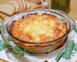 Картошка с курицей и сыром в духовке