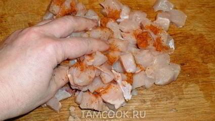 картошка с курицей и сыром в духовке