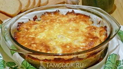 картошка с курицей и сыром в духовке