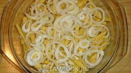 картошка с курицей и сыром в духовке