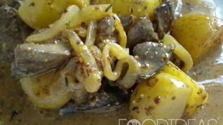 Картошка с печенью в мультиварке