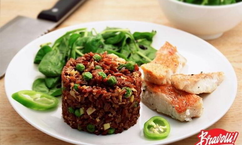 Рецепт красного риса с рыбой