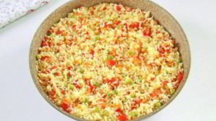 рис с горохом и сладким перцем