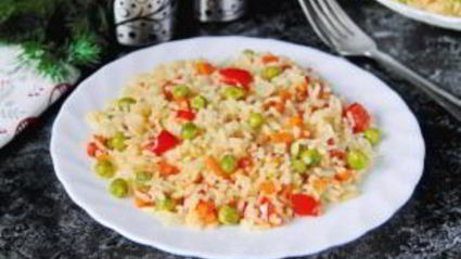 рис с горохом и сладким перцем