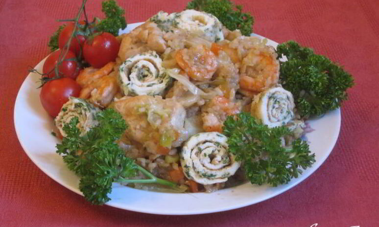 Рецепт риса с курицей и овощами летние фантазии