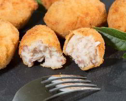 Сытные картофельные крокеты с ветчиной