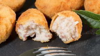 Сытные картофельные крокеты с ветчиной