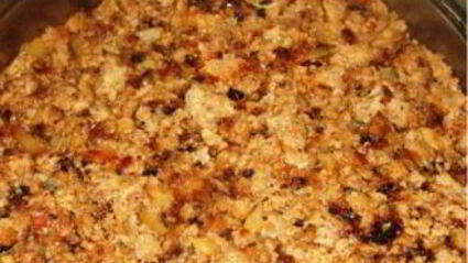 жареная картошка с фаршем