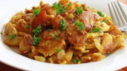 жареный картофель с луком