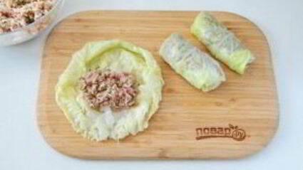 голубцы из молодой капусты с фаршем и чечевицей