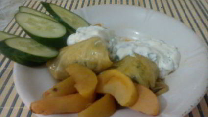 голубцы с айвой и яблоком