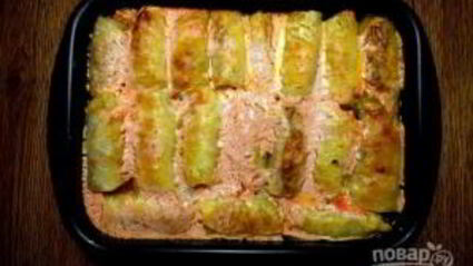 голубцы в духовке со сметаной