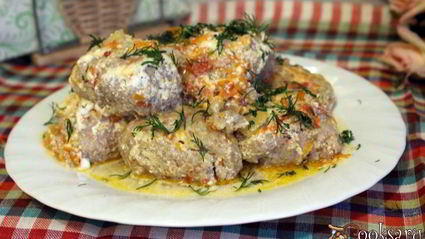 ленивые голубцы запеченные в сметане