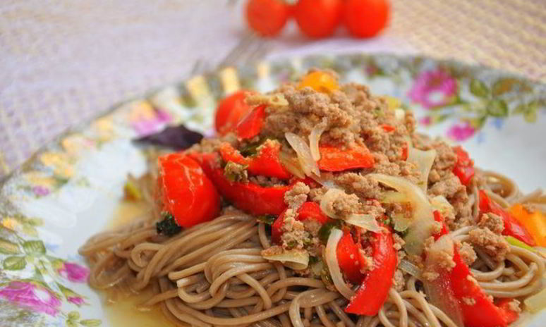 Рецепт гречневой лапши с овощами