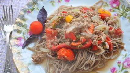 гречневая лапша с овощами