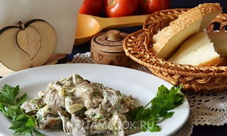 Рецепт белых грибов в сметане