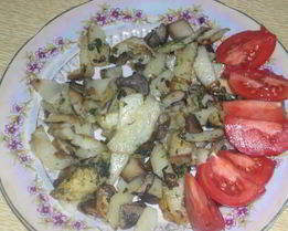 Белые грибы жареные с картошкой