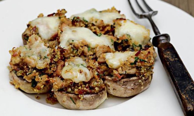 Рецепт фаршированных цесаркой шампиньоны