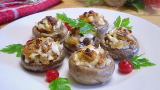 Грибы фаршированные в духовке