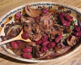 Грибы, запеченные в красном вине