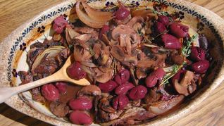 Грибы, запеченные в красном вине