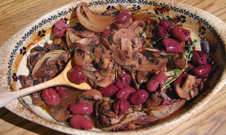 Рецепт грибов, запеченных в красном вине