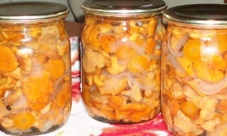 Рецепт консервированных жареных лисичек