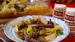 Лисички с картошкой в духовке