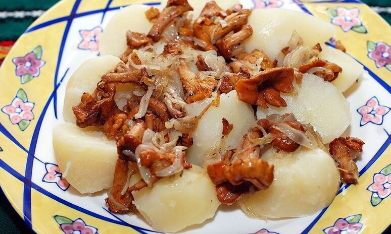 Рецепт лисичек с картошкой жареные
