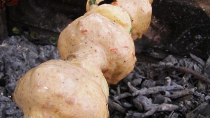 шампиньоны на костре