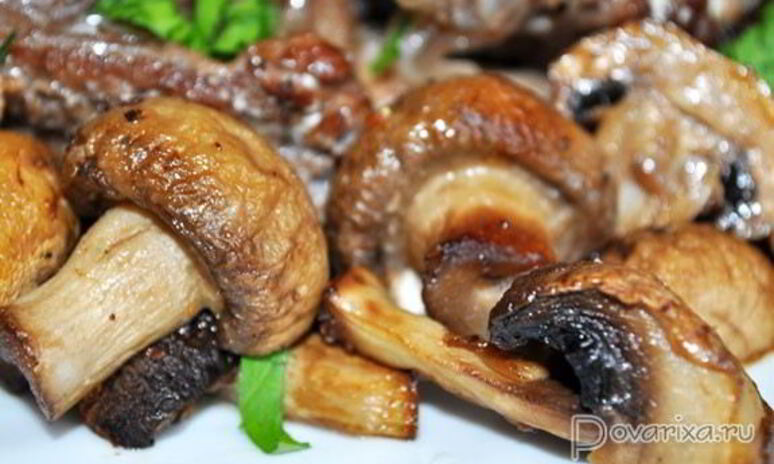 Рецепт запеченных в духовке шампиньоны