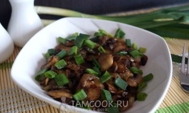 Рецепт жареных шампиньонов с луком