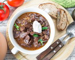 Гуляш из говяжьего сердца