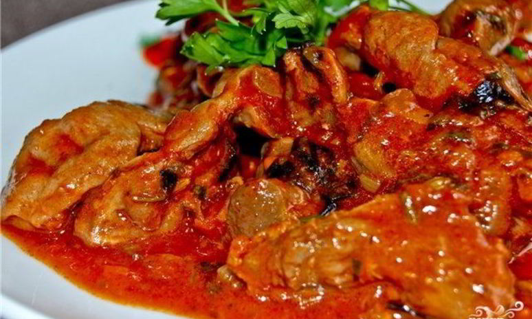 Рецепт гуляша из куриных потрохов