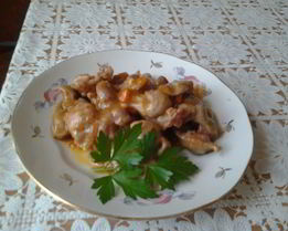 Гуляш из куриных желудков