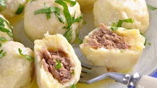 Картофельно-сырные ньокки, фаршированные мясом