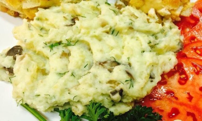 Рецепт картофельного пюре с грибами и зеленью