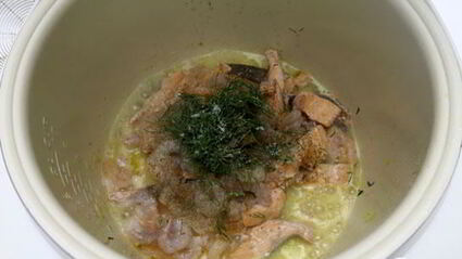 картофельное пюре с лососем в мультиварке