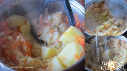 картофельное пюре с морковью и сыром пармезан