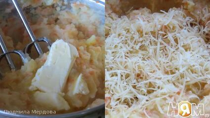 картофельное пюре с морковью и сыром пармезан