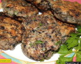 Грибные котлеты из белых грибов с петрушкой