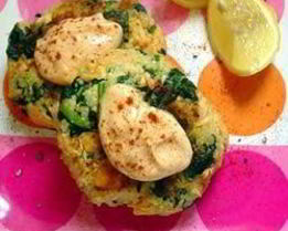 Котлеты из лосося с чесночным майонезом по-мароккански