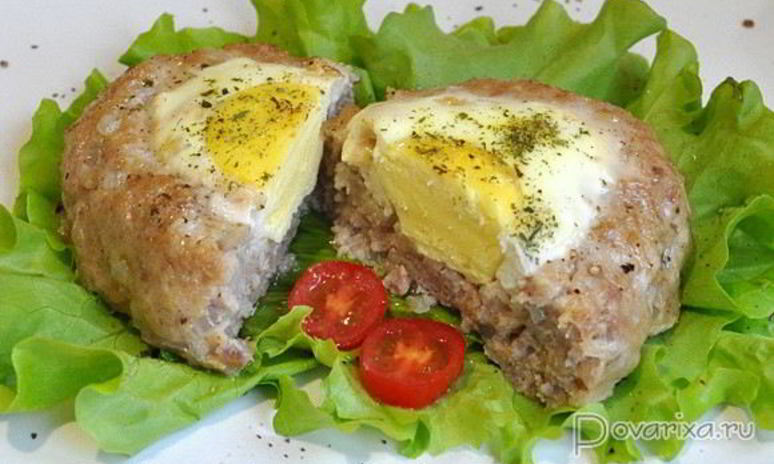 Рецепт котлет, запеченных с яйцами