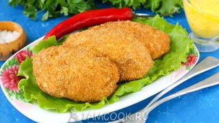 Куриные котлеты с сыром в духовке