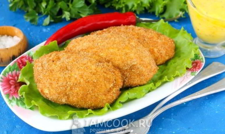 Рецепт куриных котлет с сыром в духовке