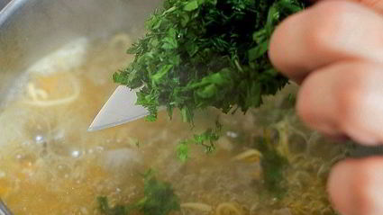 куриная лапша с потрохами