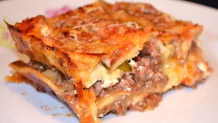 Иммигрантская лазанья болоньезе с грибами и 3 сырами