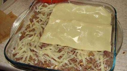 лазанья с фаршем и грибами