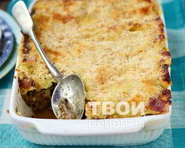 Лазанья с курицей и грибами