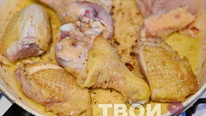 лазанья с курицей и грибами